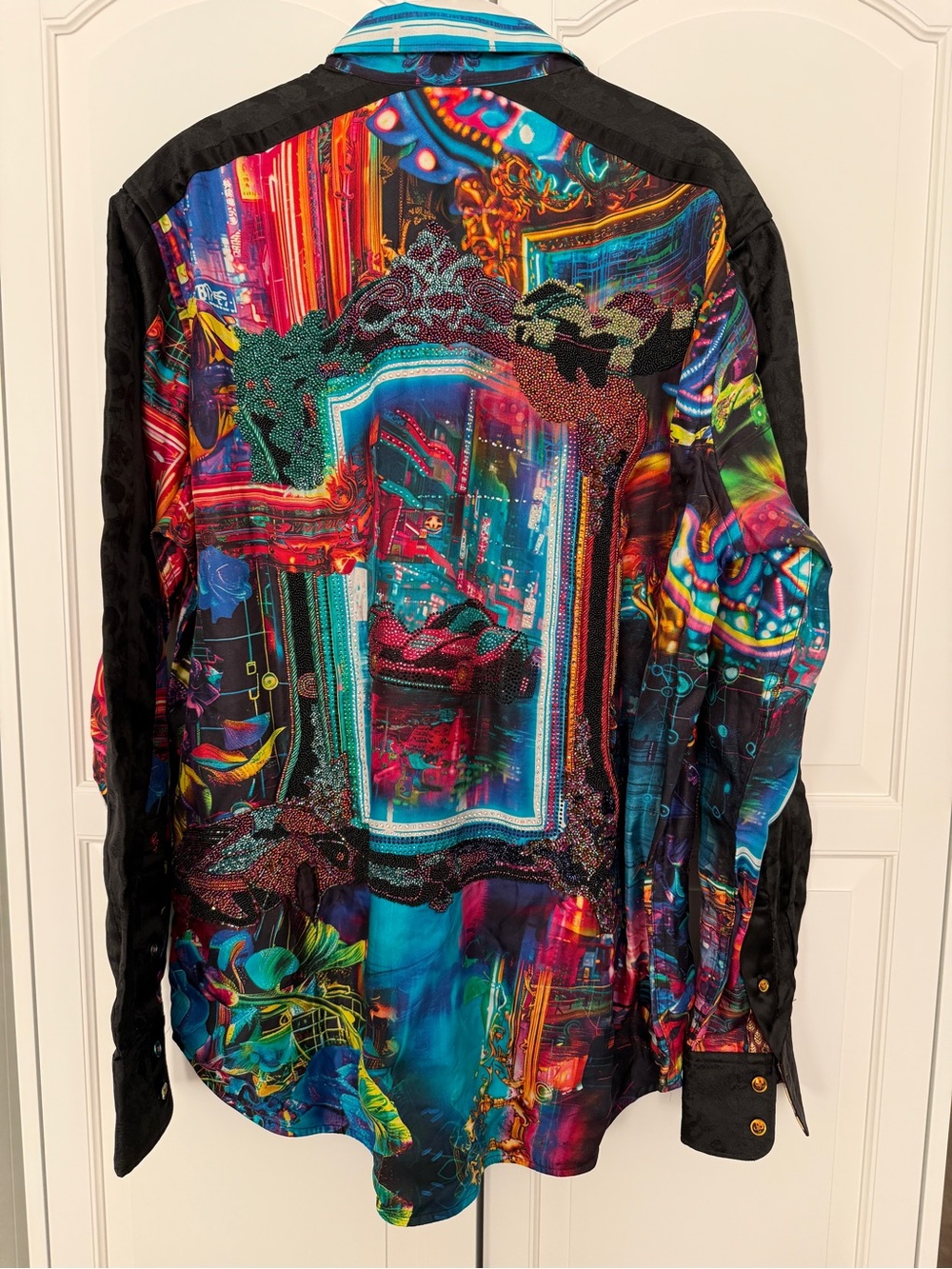 Robert Graham Black Multi-Color Abstract Print Button-Down Shirt - Picture 2 of 5